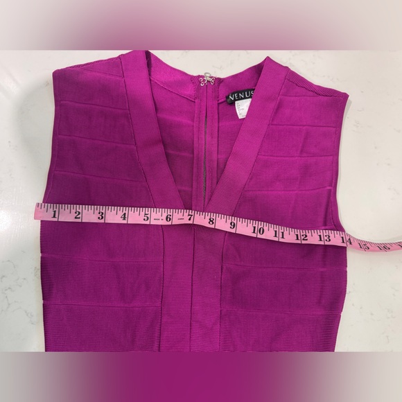 VENUS Vibrant Pink Fringe Mini Dress - Picture 7 of 9